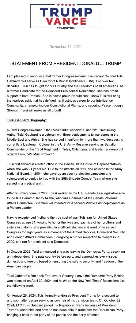 Tulsi Gabbard 🌺